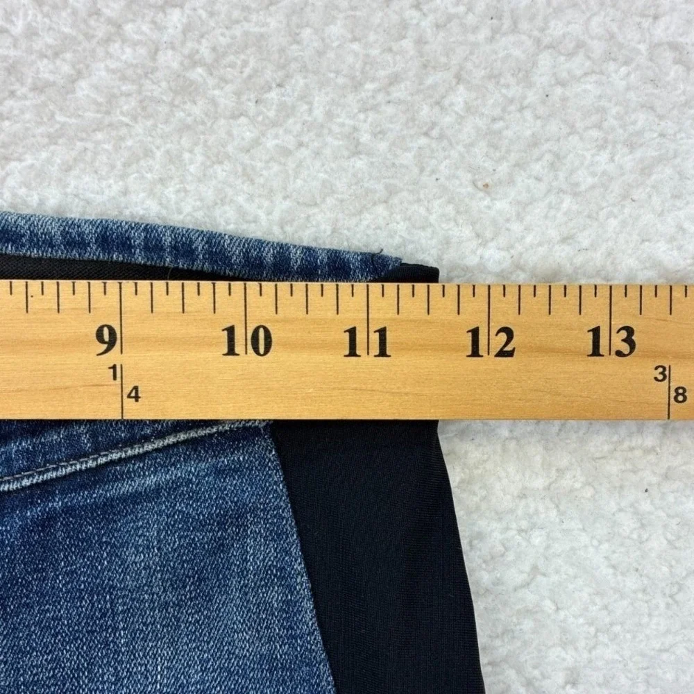 Helmut Lang Two Tone Panel Skinny Jeans Womens 24 Blue Black Stretch Designer